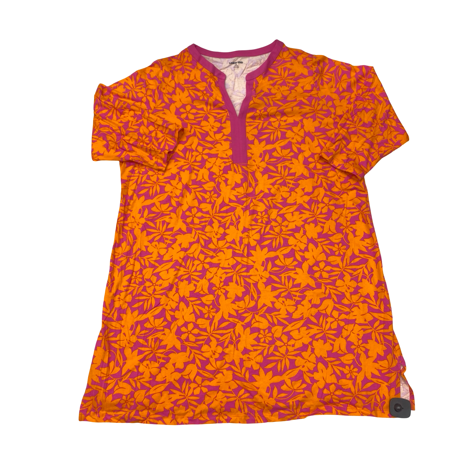 Tunic Ls By Lands End In Orange & Pink, Size:2X