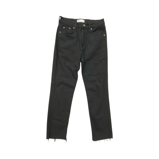 Jeans Straight By Zara In Black Denim, Size:8