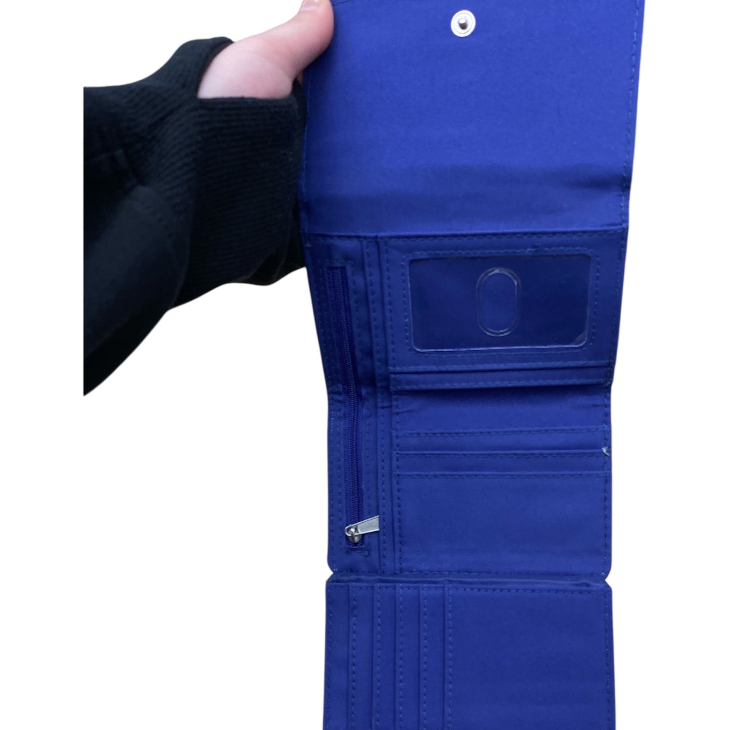 Wallet By Cmc In Blue & Cream, Size:Small
