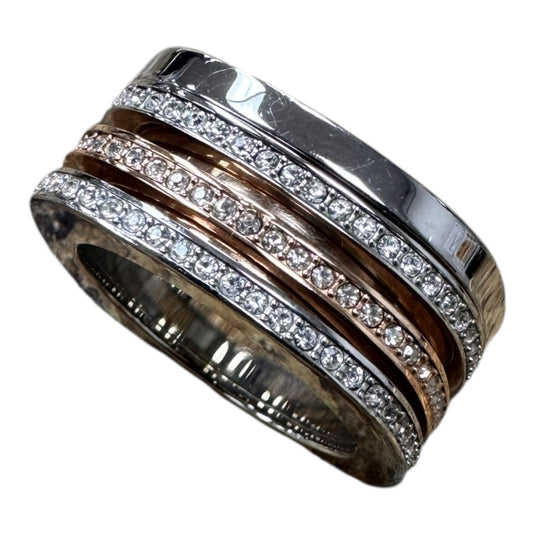 Ring Designer By Swarovski In Gold & Silver, Size:8.5