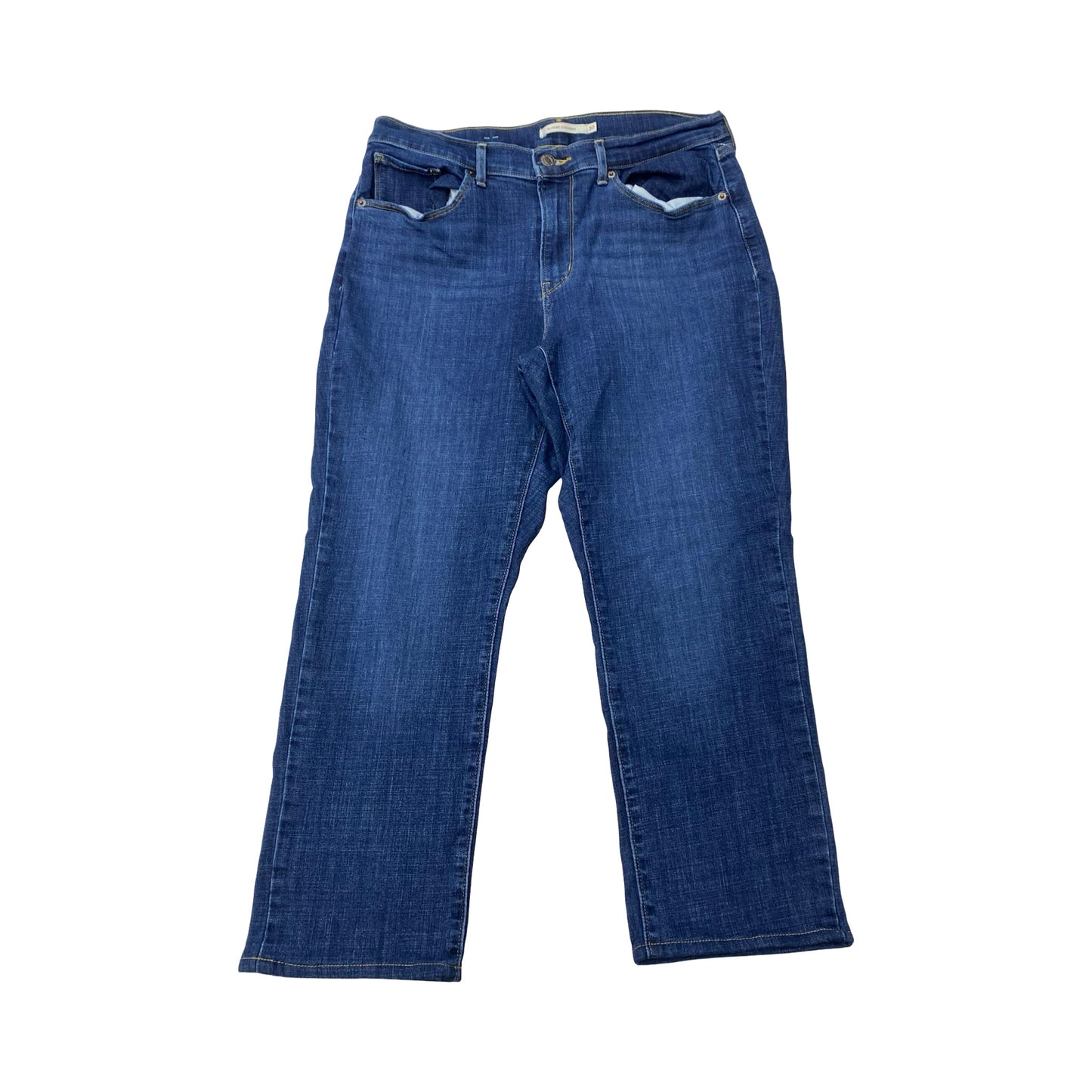 Jeans Straight By Levis In Blue Denim, Size:10