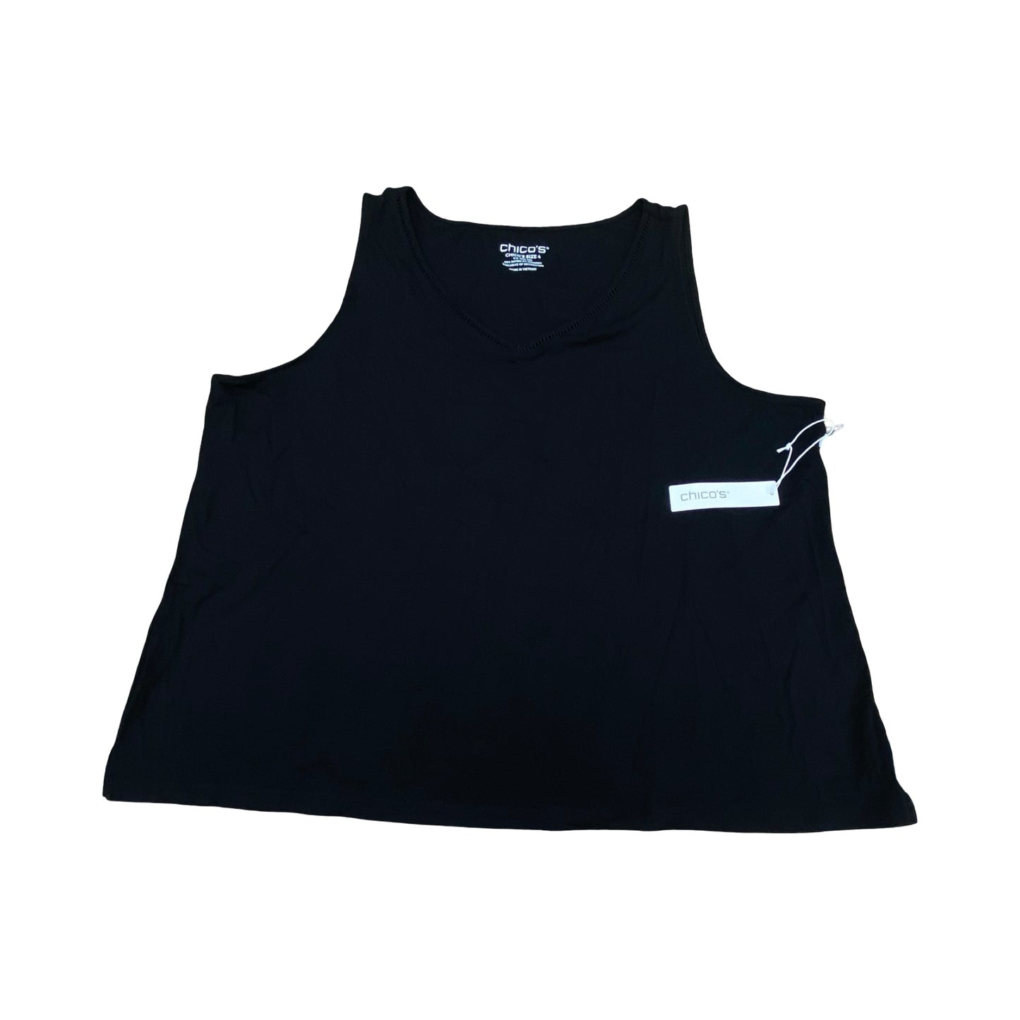 Top Sleeveless By Chicos In Black, Size:Xxl