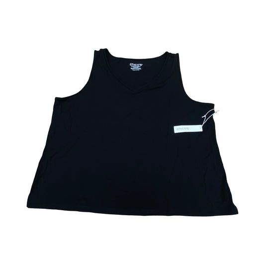 Top Sleeveless By Chicos In Black, Size:Xxl