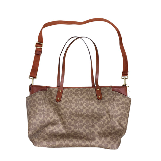 Handbag Designer By Coach In Brown, Size:Large