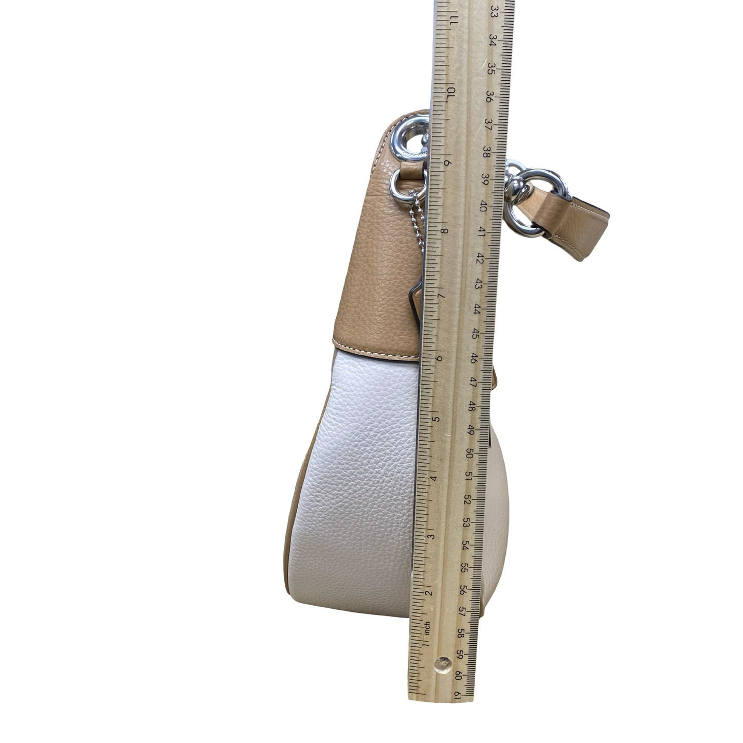 Handbag Designer By Coach In Beige, Size:Medium