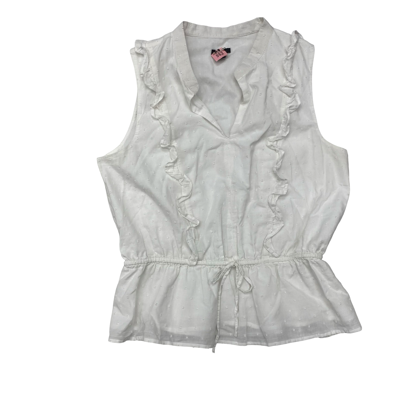 Top Sleeveless By Ann Taylor In White, Size:L
