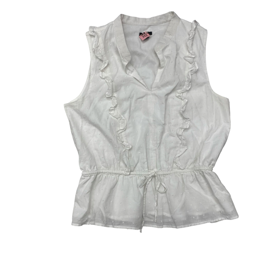Top Sleeveless By Ann Taylor In White, Size:L