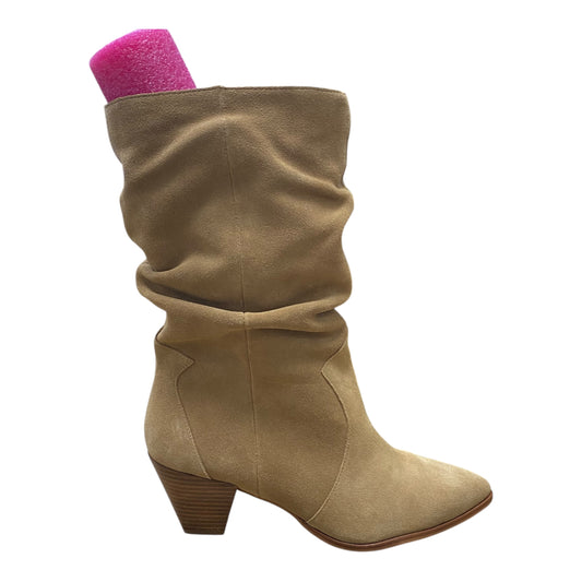 Boots Mid-Calf Heels By Vince Camuto In Beige, Size:11