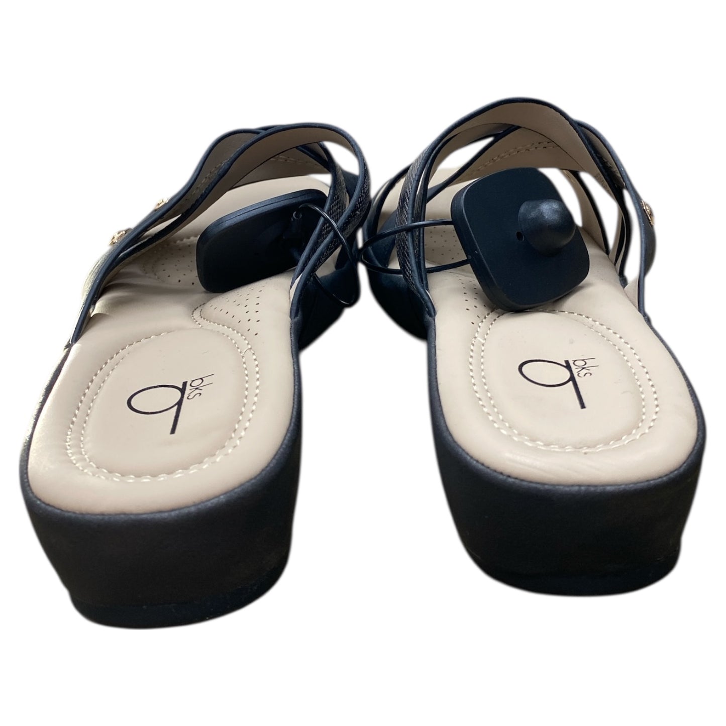 Sandals Flats By Bk In Black, Size:9