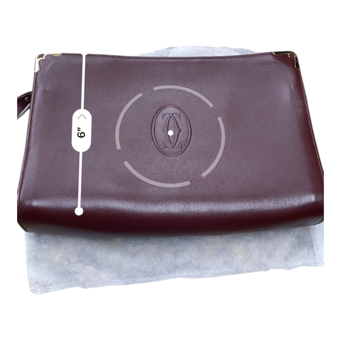 Clutch Luxury Designer By Cartier In Gold & Red, Size:Medium