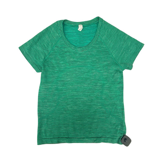 Athletic Top Ss By Lululemon In Black & Green, Size:8