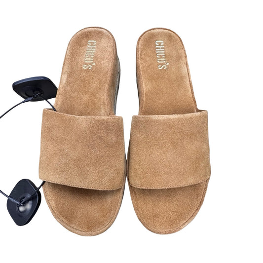 Sandals Flats By Chicos In Brown, Size:8