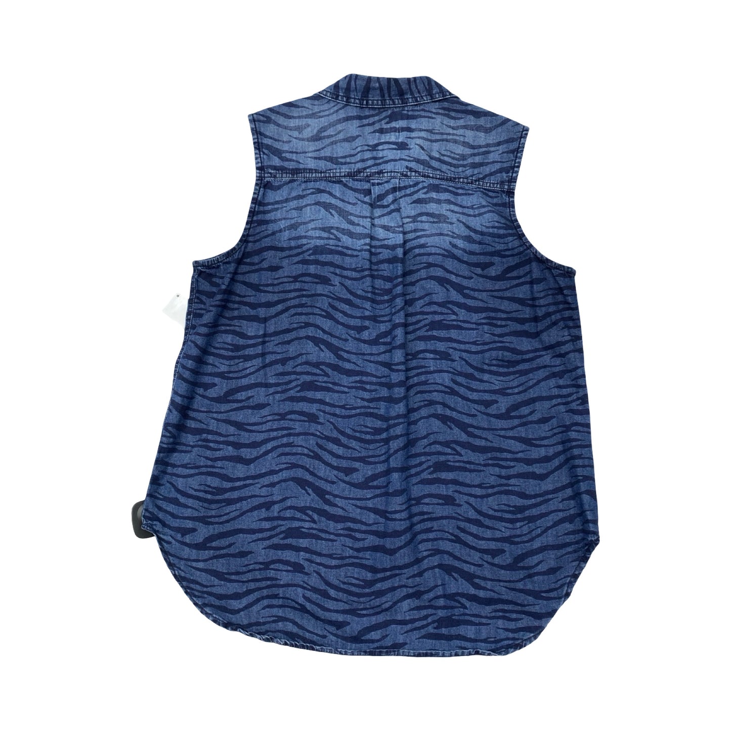 Top Sleeveless By Chicos In Blue Denim, Size:L