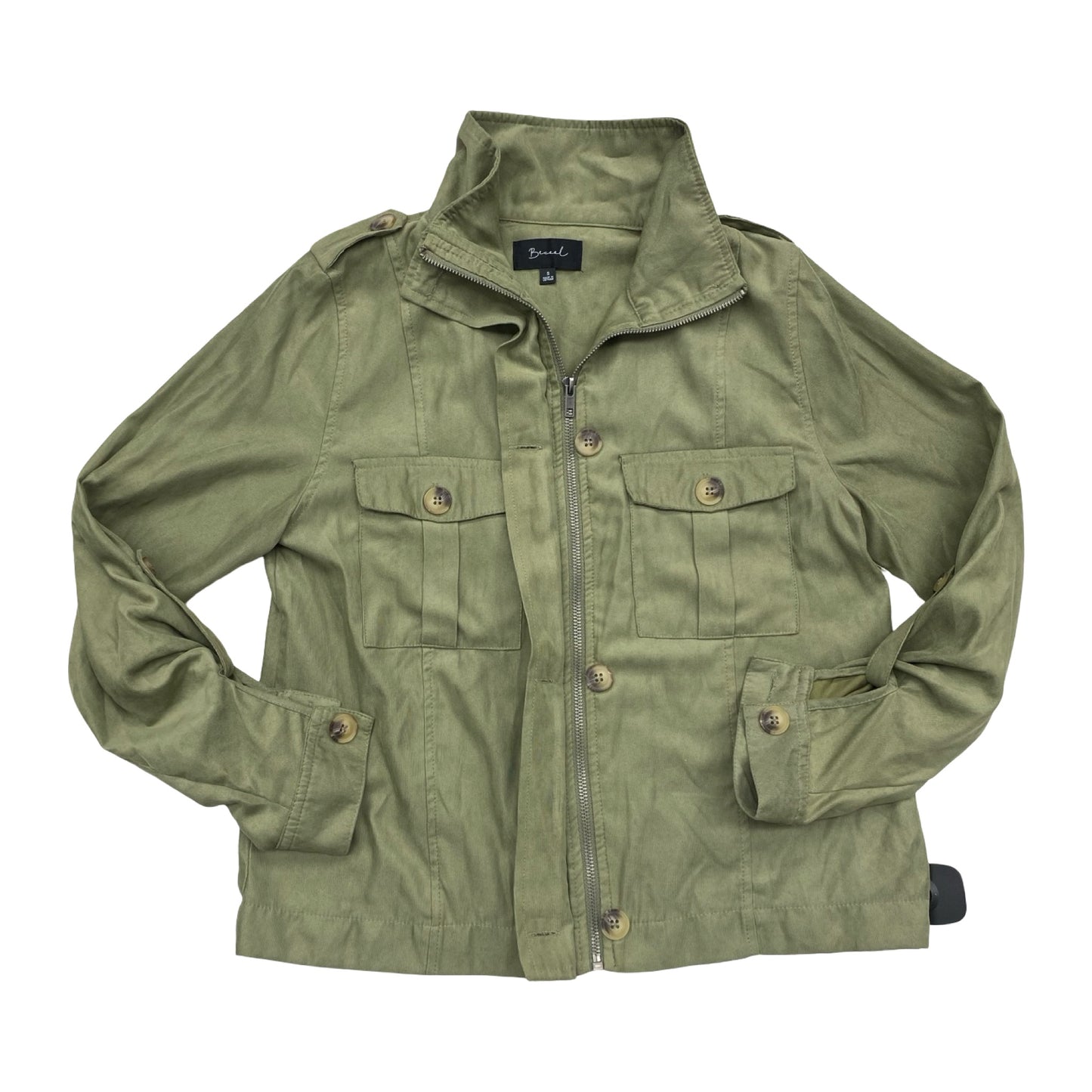 Athletic Jacket By Be Cool In Green, Size:S