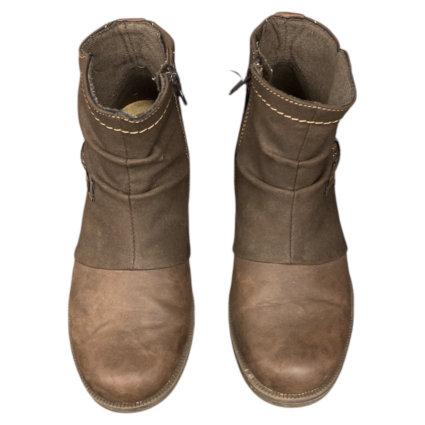 Boots Ankle Heels By Earth In Brown, Size:8.5