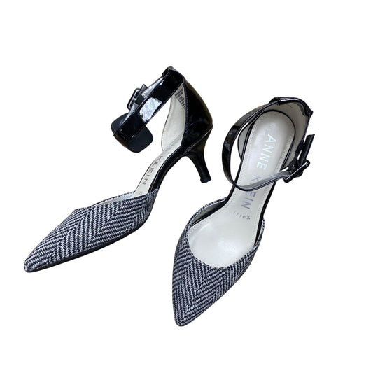 Shoes Heels Kitten By Anne Klein In Black & Grey, Size:6.5
