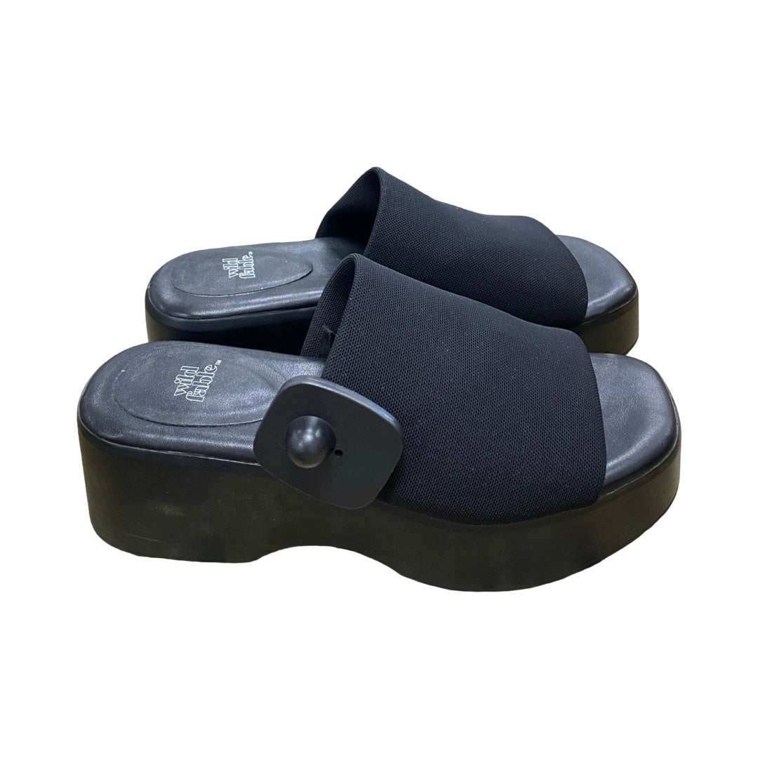 Sandals Heels Wedge By Wild Fable In Black, Size:6.5