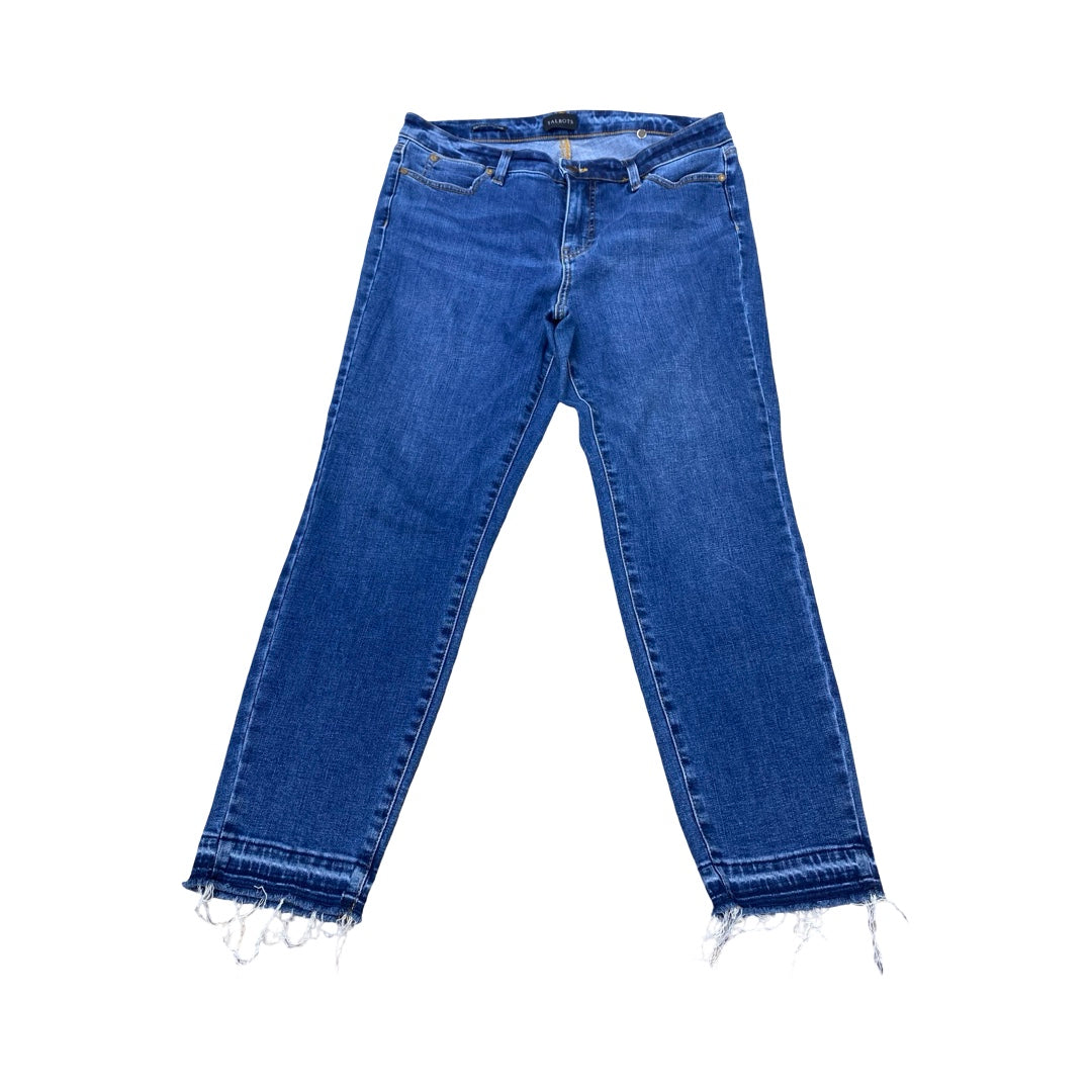 Jeans Straight By Talbots In Blue Denim, Size:10P