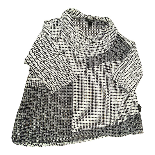 Sweater Ss By Ali Miles In Black & White, Size:3X