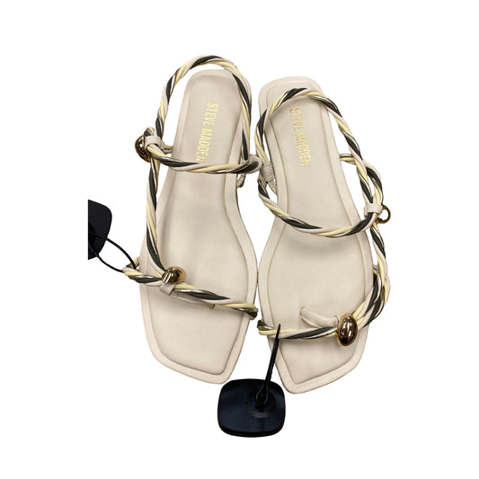 Sandals Flats By Steve Madden In Cream, Size:8