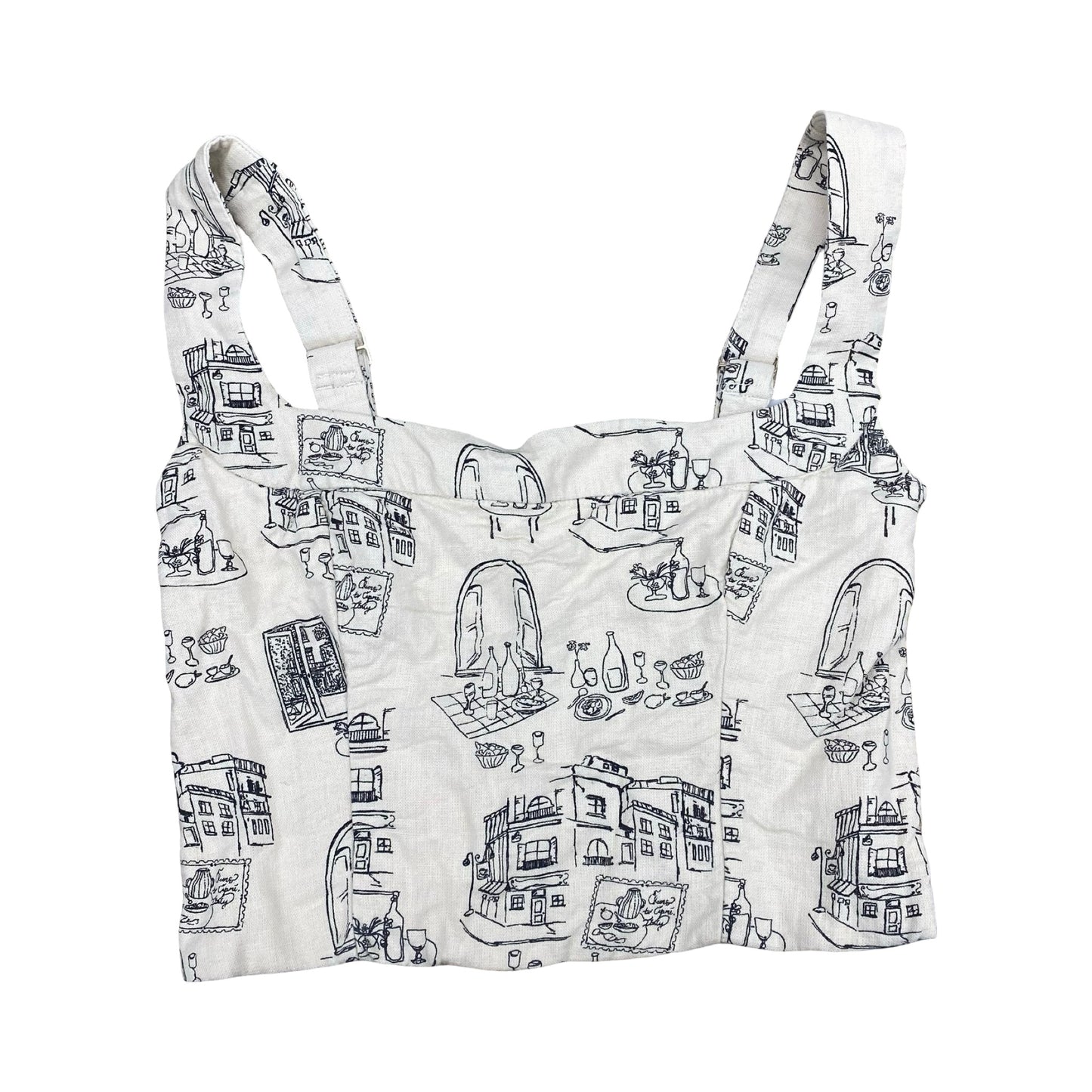 Top Sleeveless By Abercrombie And Fitch In Black & Cream, Size:Xs
