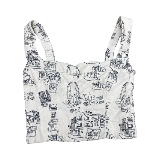 Top Sleeveless By Abercrombie And Fitch In Black & Cream, Size:Xs