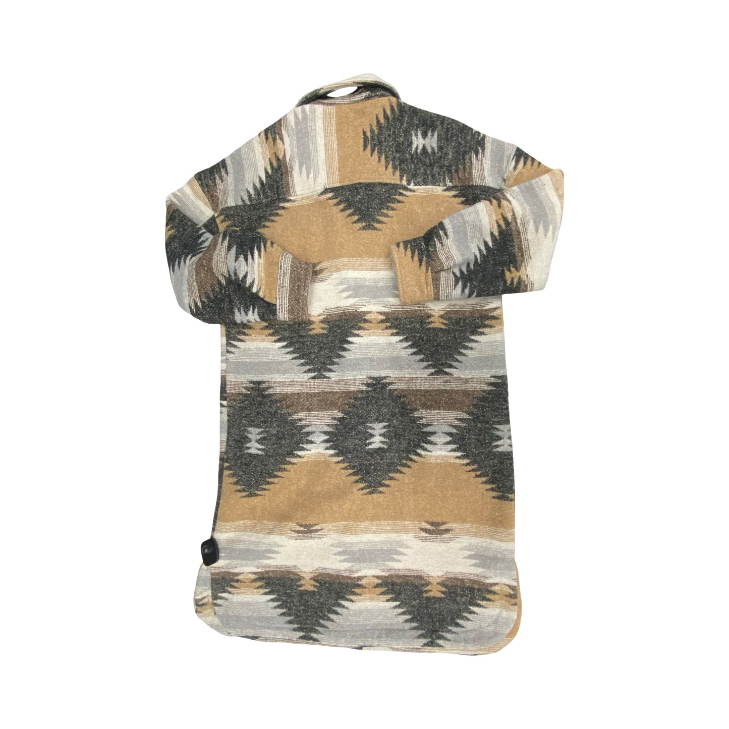 Jacket Shirt By Vestique In Brown & Grey, Size:M
