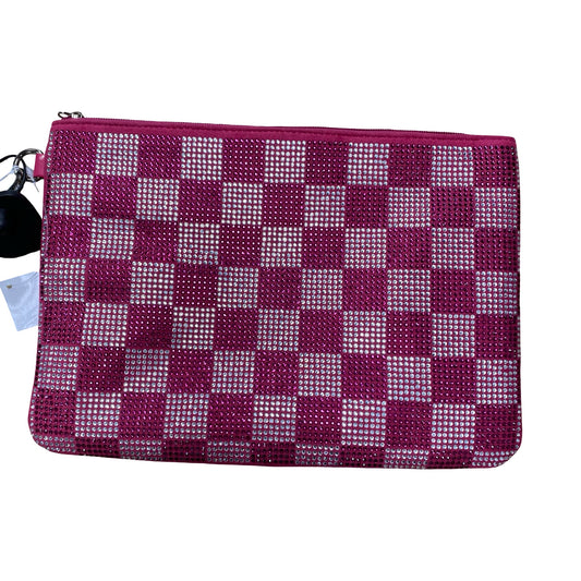 Makeup Bag By Shein In Checkered Pattern, Size:Large