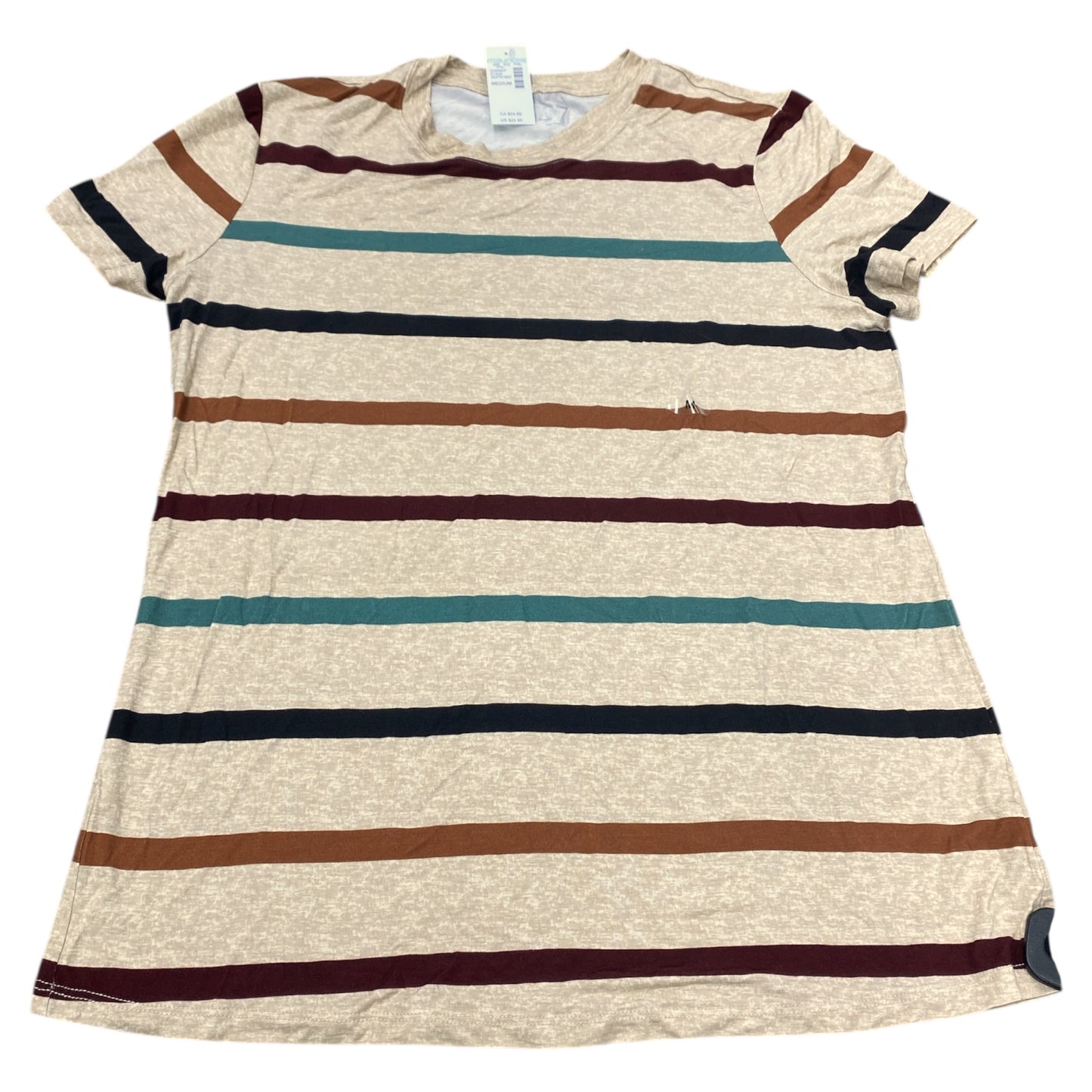 Top Ss Basic By Maurices In Striped Pattern, Size:M