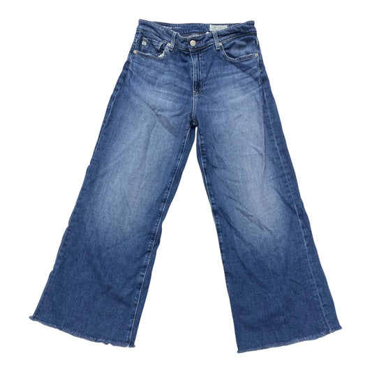 Jeans Wide Leg By Ag Jeans In Blue Denim, Size:4