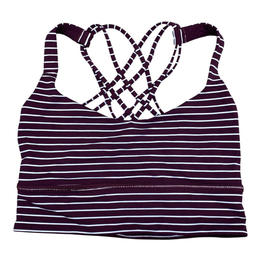 Athletic Bra By Lululemon In Striped Pattern, Size:6
