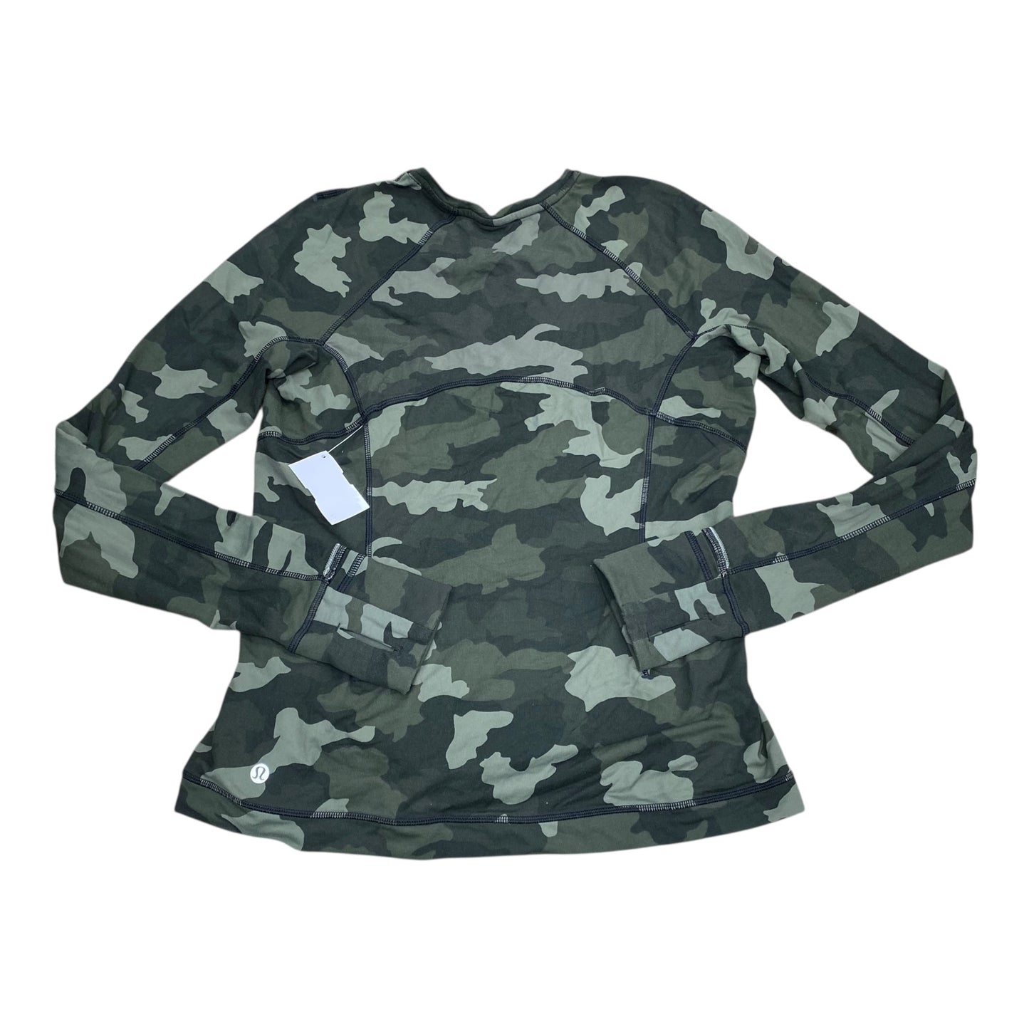 Athletic Top Ls Crewneck By Lululemon In Camouflage Print, Size:6
