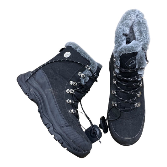Boots Snow By Skechers In Black, Size:8