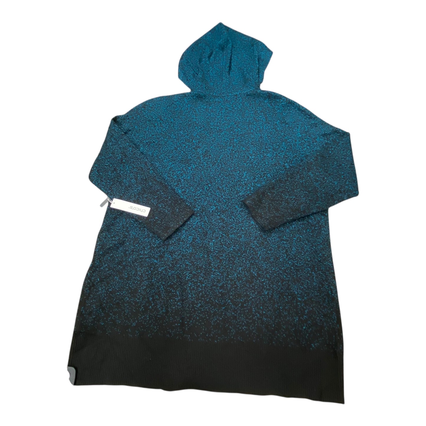 Sweater Cardigan By Chicos In Black & Green, Size:Xl