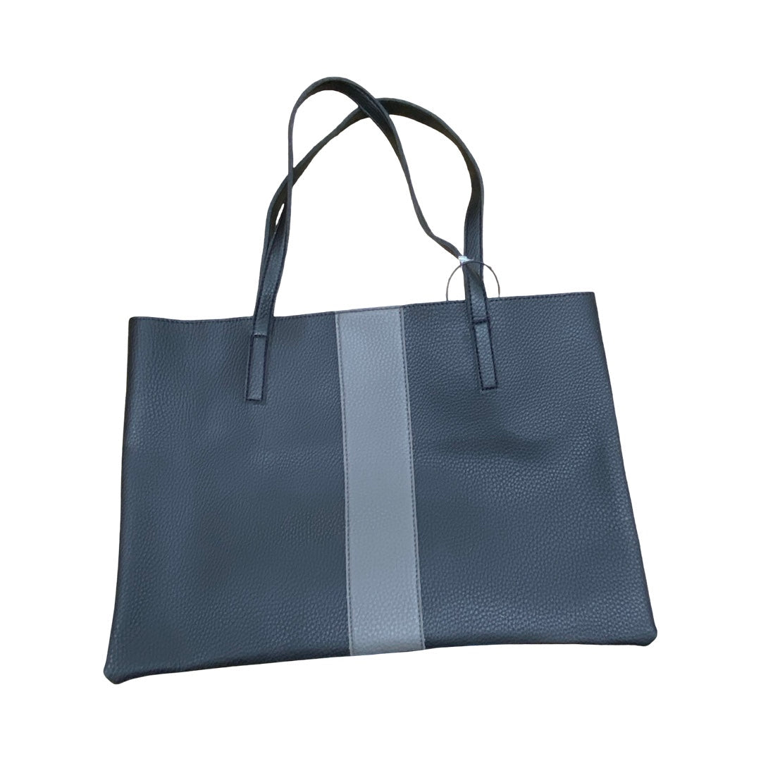 Handbag Leather By Vince Camuto In Black & Grey, Size:Large