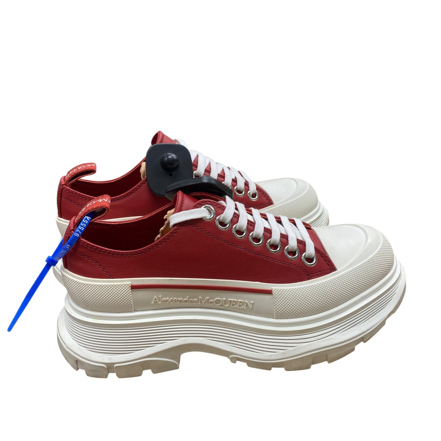 Shoes Luxury Designer By Alexander Mcqueen In Red & White, Size:5.5