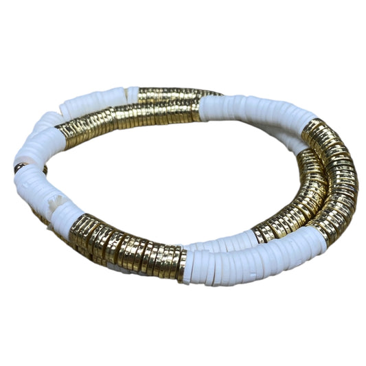 Bracelet Set By Cmc In Gold & White, Size:02 Piece Set