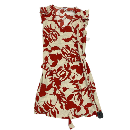 Dress Casual Short By Ikoone & Bianka In Cream & Red, Size:M