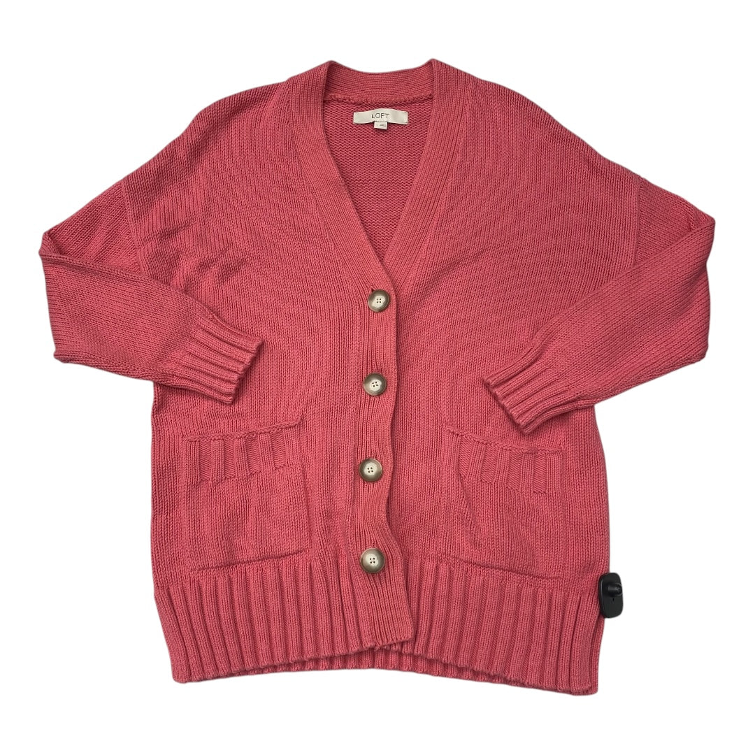 Sweater Cardigan By Loft In Pink, Size:L