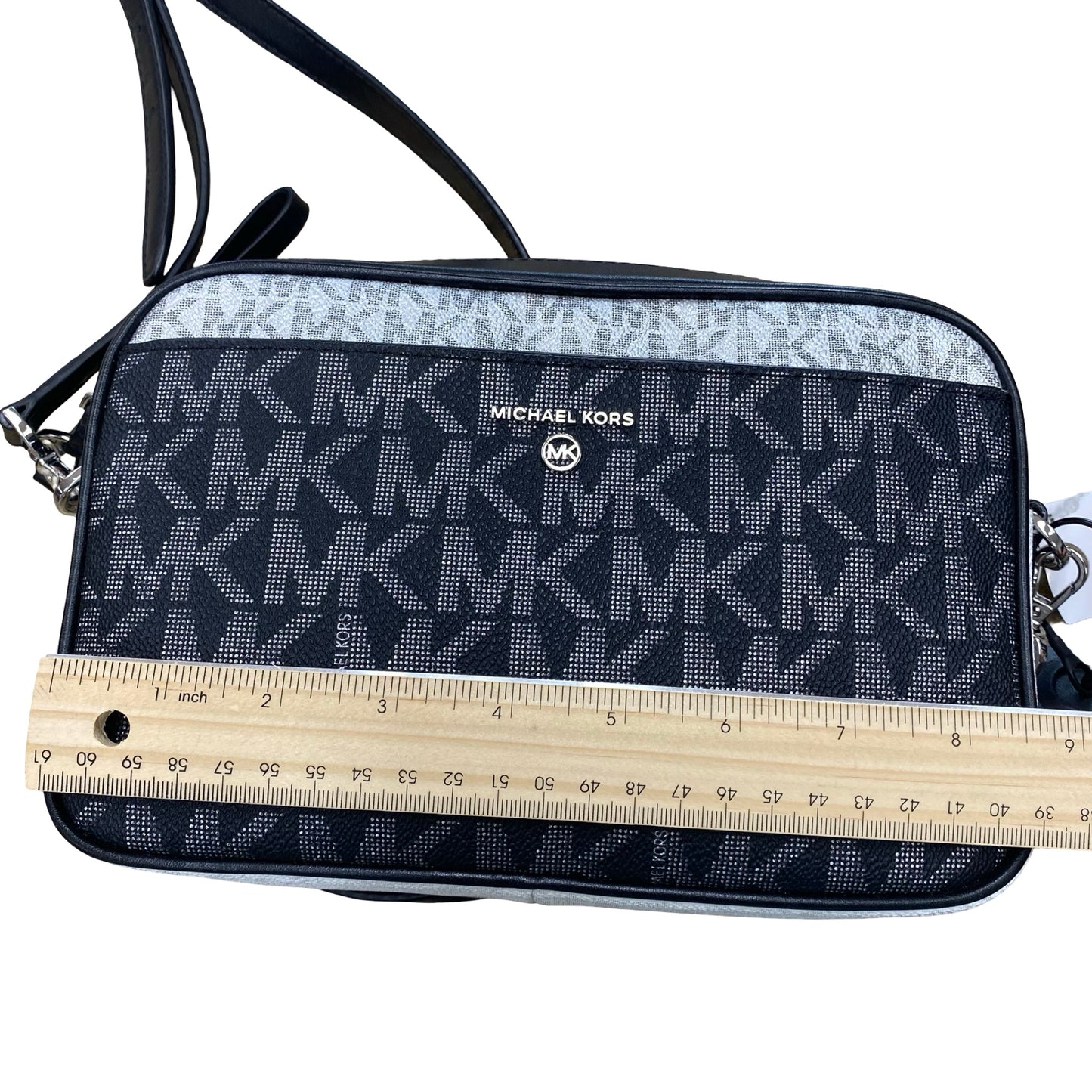 Handbag Designer By Michael Kors In Black & Grey, Size:Medium