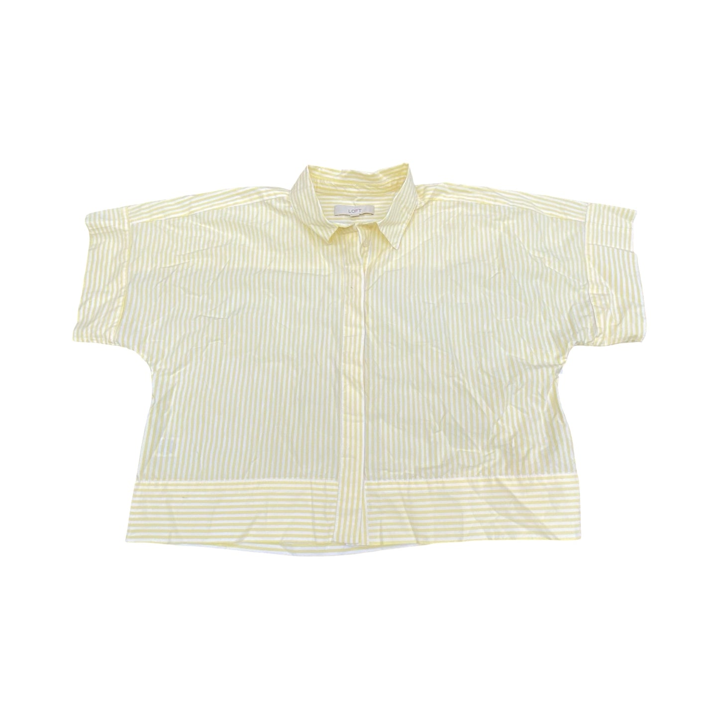 Top Ss By Loft In White & Yellow, Size:Xl