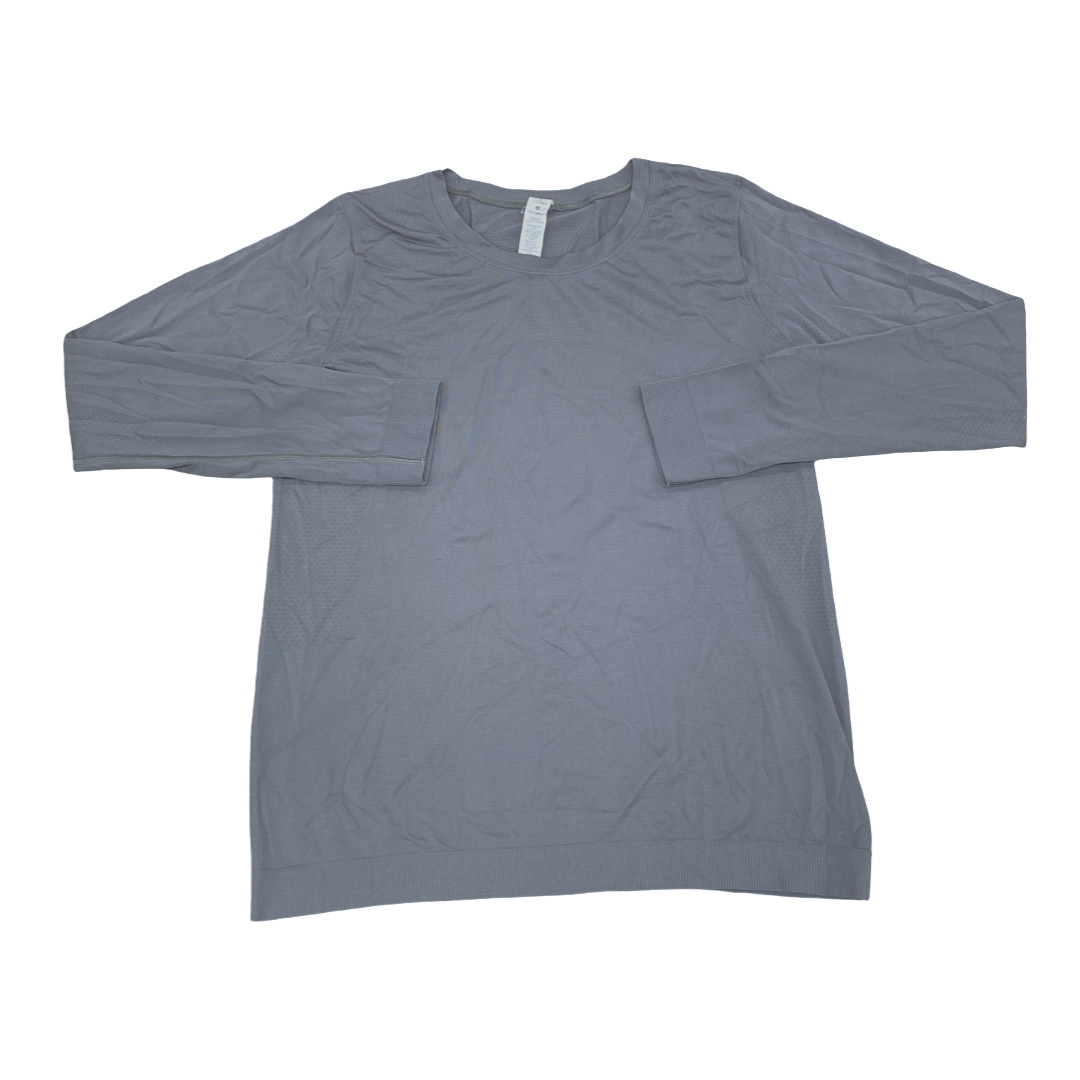 Athletic Top Ls Crewneck By Lululemon In Grey, Size:6