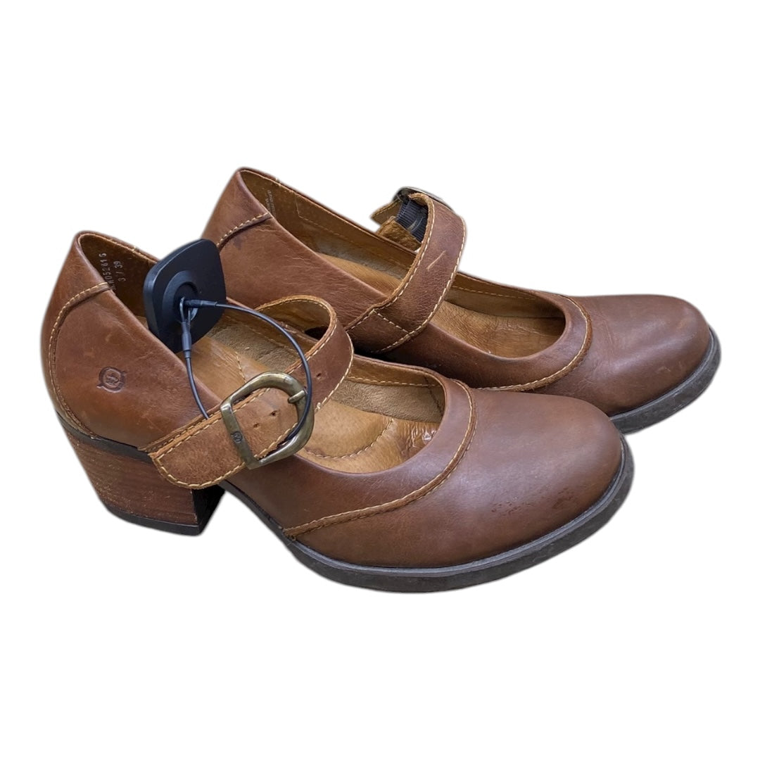 Shoes Heels Block By Born In Brown, Size:8.5