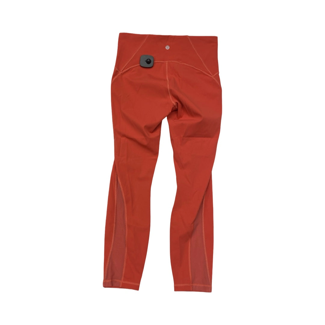 Athletic Leggings Capris By Lululemon In Coral, Size:8