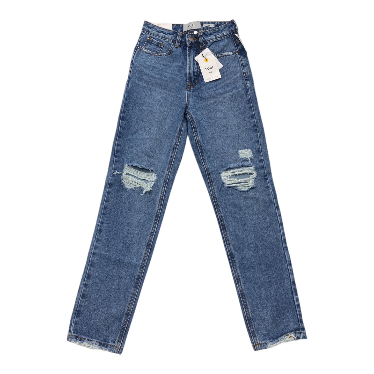 Jeans Straight By New Look In Blue Denim, Size:0
