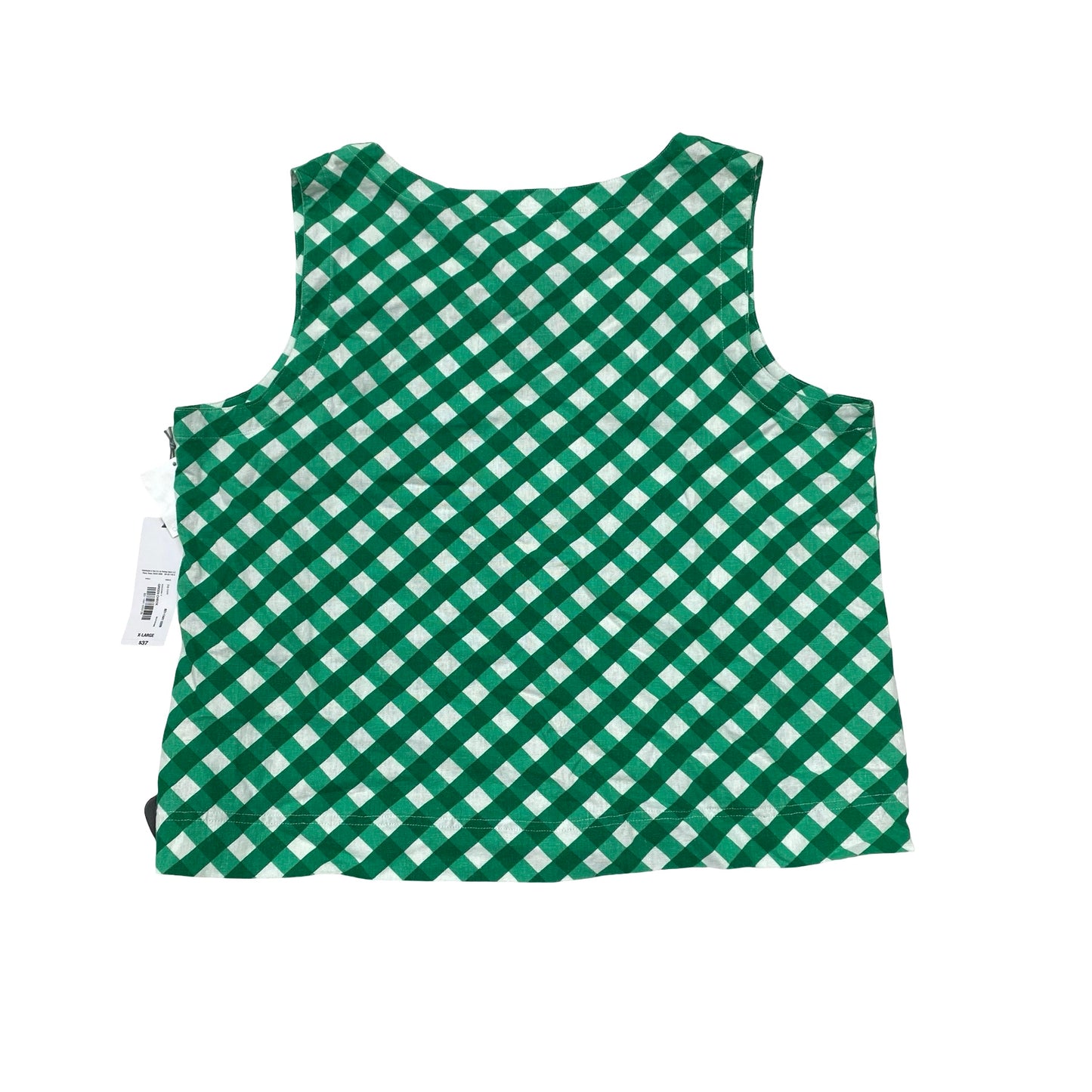 Top Sleeveless By Liz Claiborne In Green & White, Size:Xl