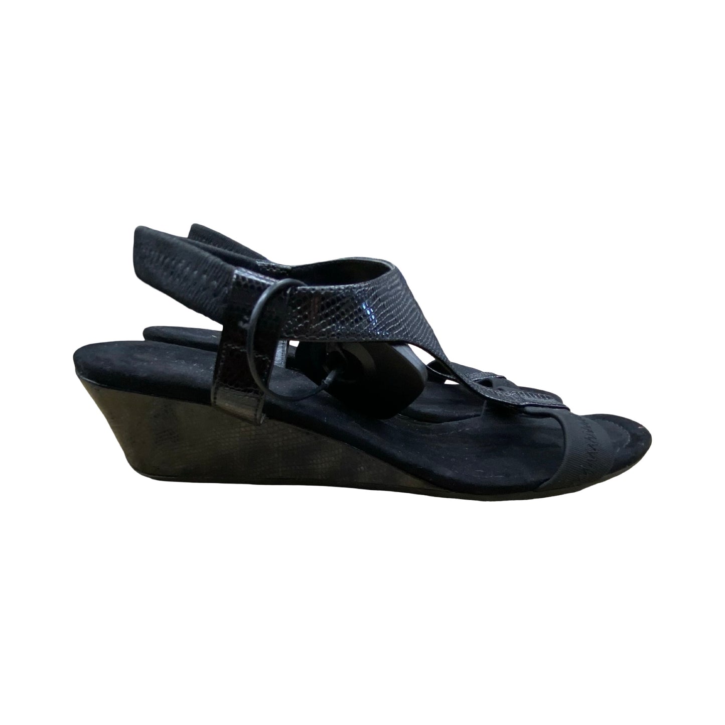 Sandals Heels Wedge By Alfani In Black, Size:8.5