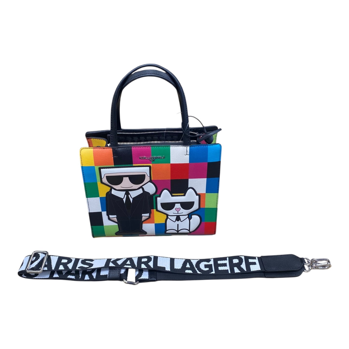 Handbag Designer By Karl Lagerfeld In Multi, Size:Medium