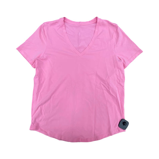 Athletic Top Ss By Lululemon In Pink, Size:M
