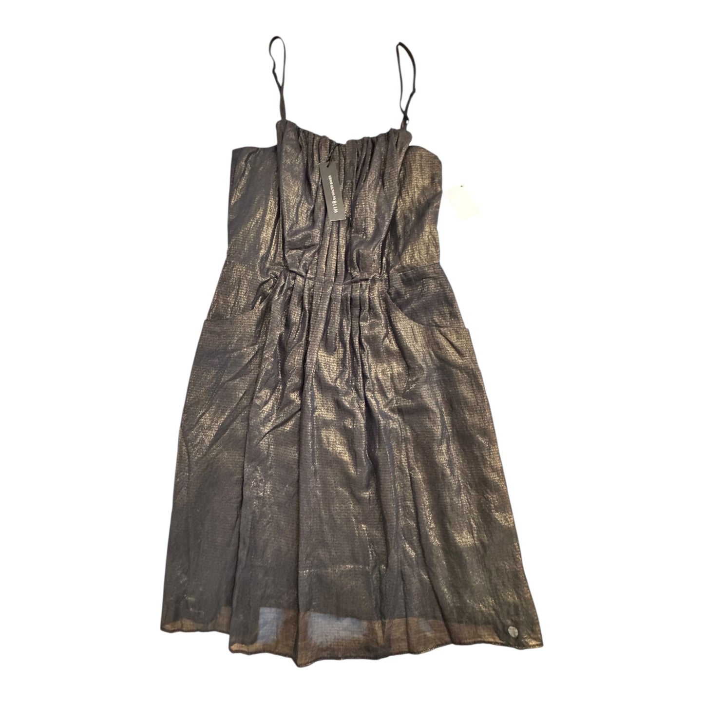 Dress Party Midi By Walter Baker In Black & Gold, Size:S